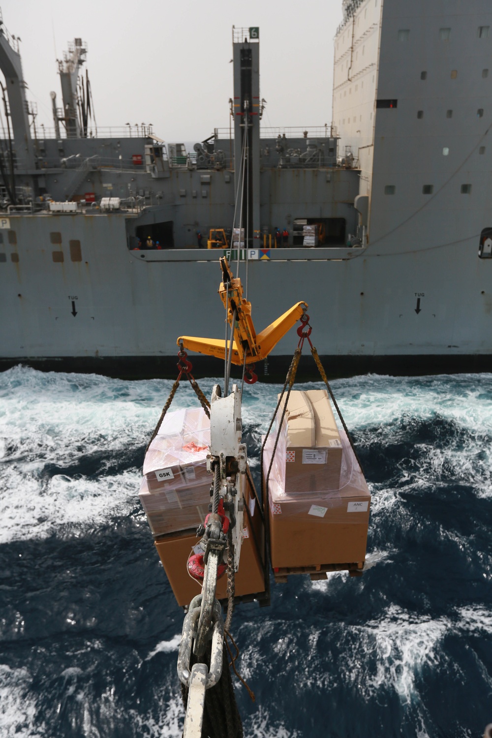 Mail call for U.S. Marines aboard USS Anchorage