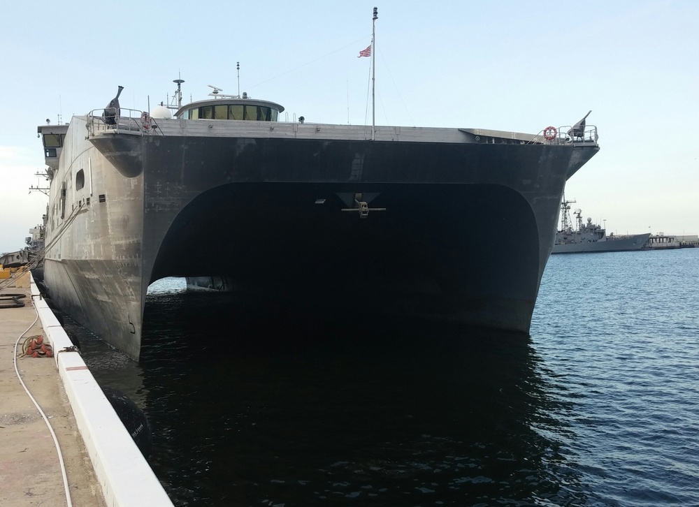 Southern Partnership Station-Joint High Speed Vessel 2015 commences, USNS Spearhead departs Mayport