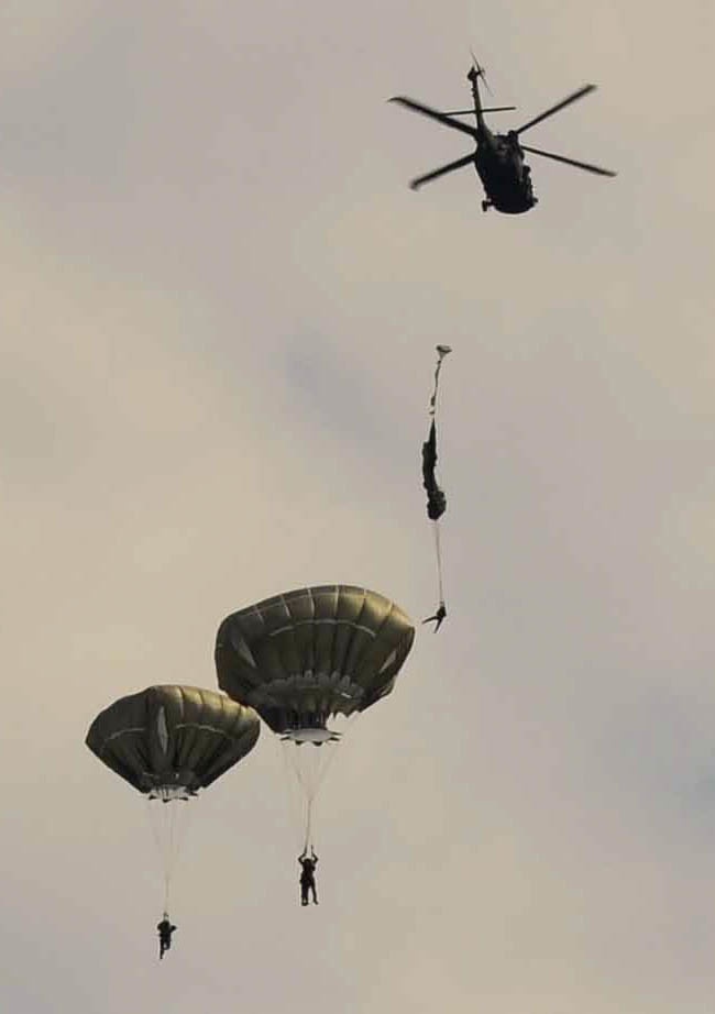 Paratroopers drop over Nowa Deba, Poland