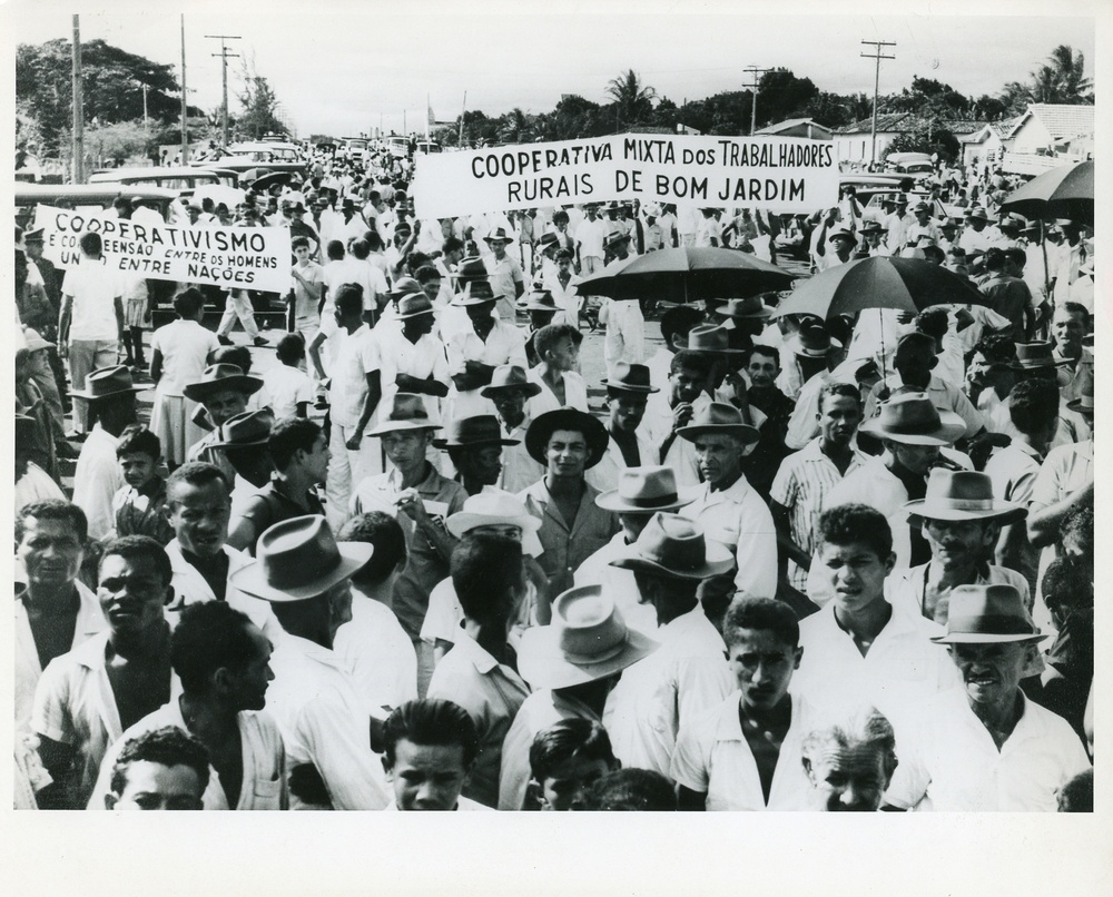A crowd of people gathering