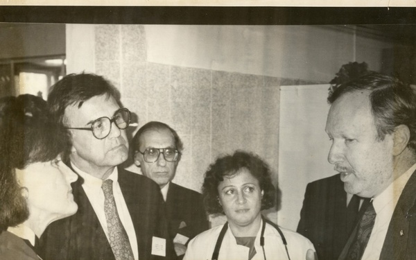 Men and women in conversation