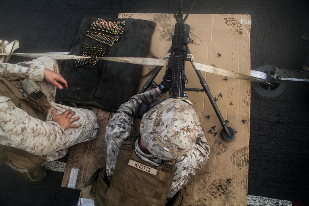 U.S. Marines fire off machine guns