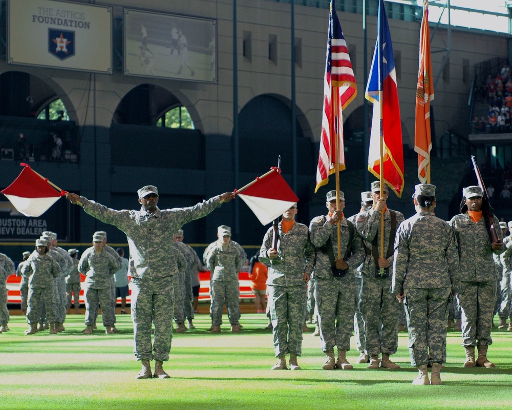 Houston Astros host deploying Signal guardsmen