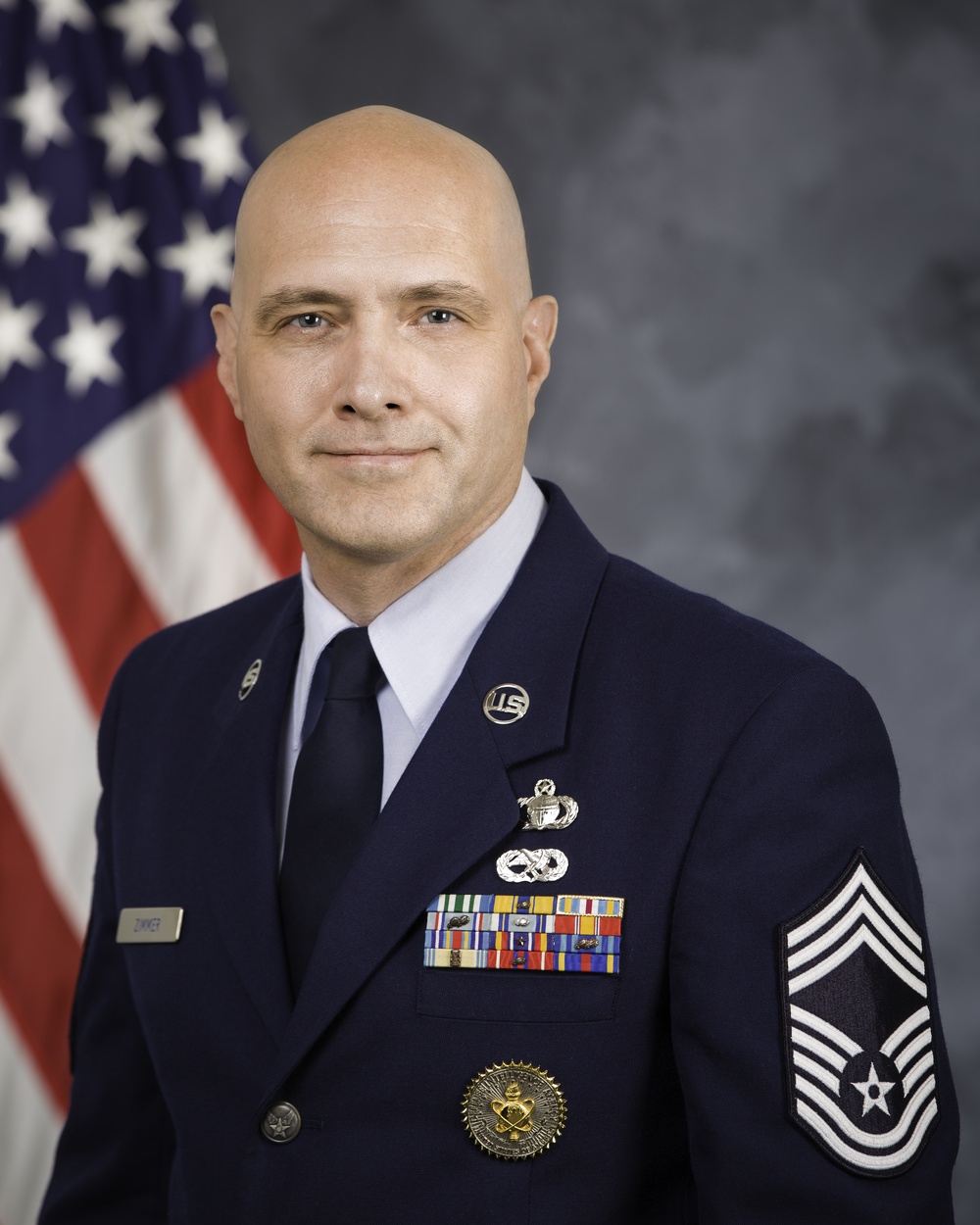 Official portrait, Chief Master Sgt. Michael B. Zimmer, US Air Force