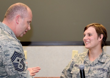 JSTARS Airmen welcome ANG Command Chief Hotaling