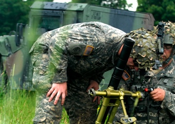 New York National Guard Cavalrymen hone mortar skills at Fort Drum