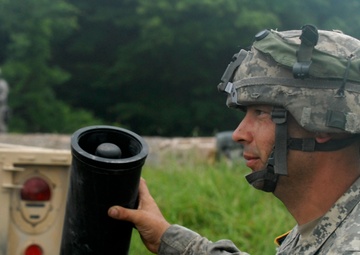 New York National Guard Cavalrymen hone mortar skills at Fort Drum