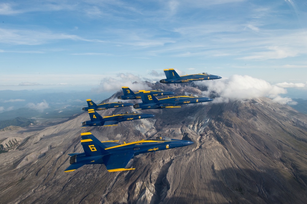 Blue Angels over Mount St. Helens