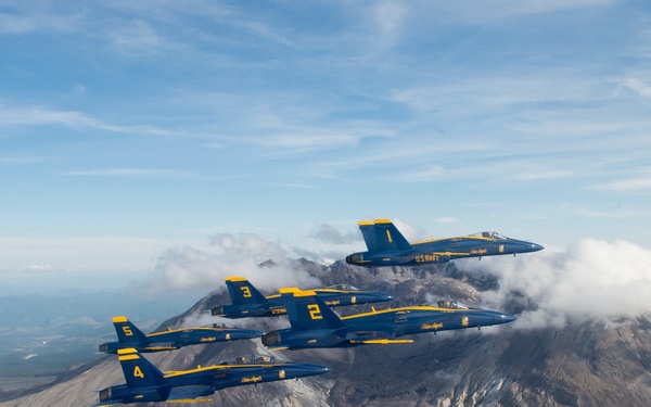 Blue Angels over Mount St. Helens
