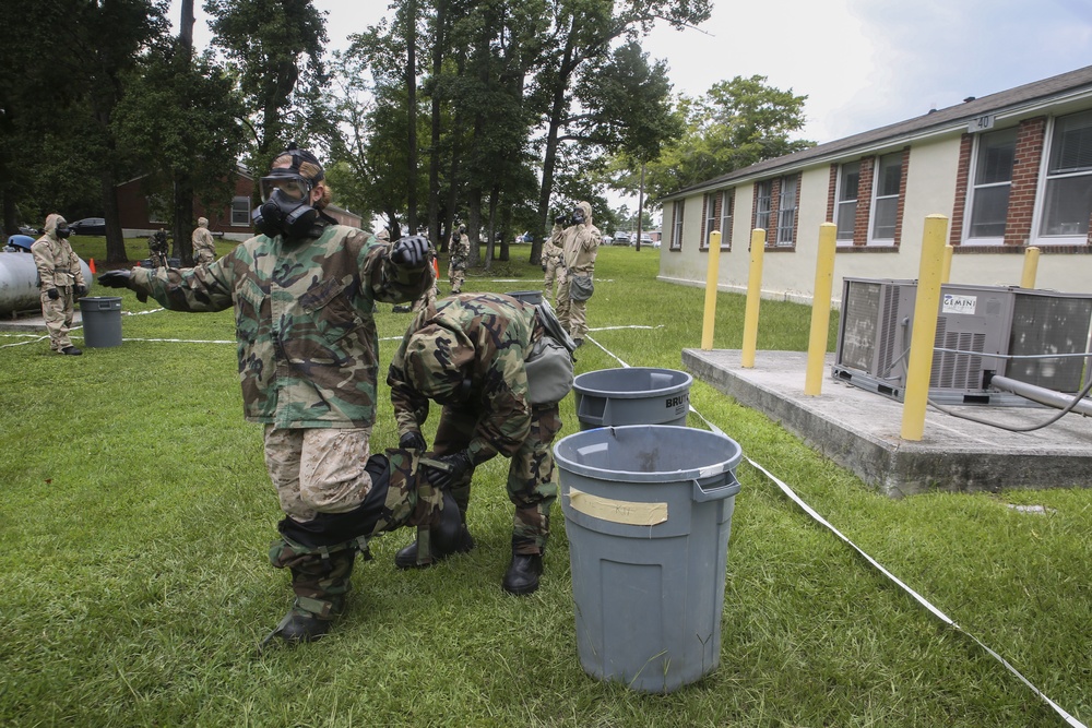 2nd MLG Marines conduct CBRN training