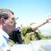 Secretary of defense and Israel's minister of defense looks out on the Hussein lookout