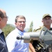 Secretary of defense and Israel's minister of defense looks out on the Hussein lookout