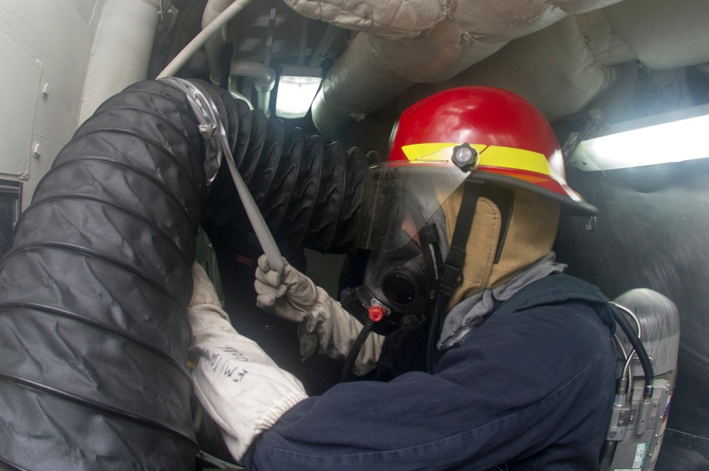 General quarters drill aboard USS George Washington