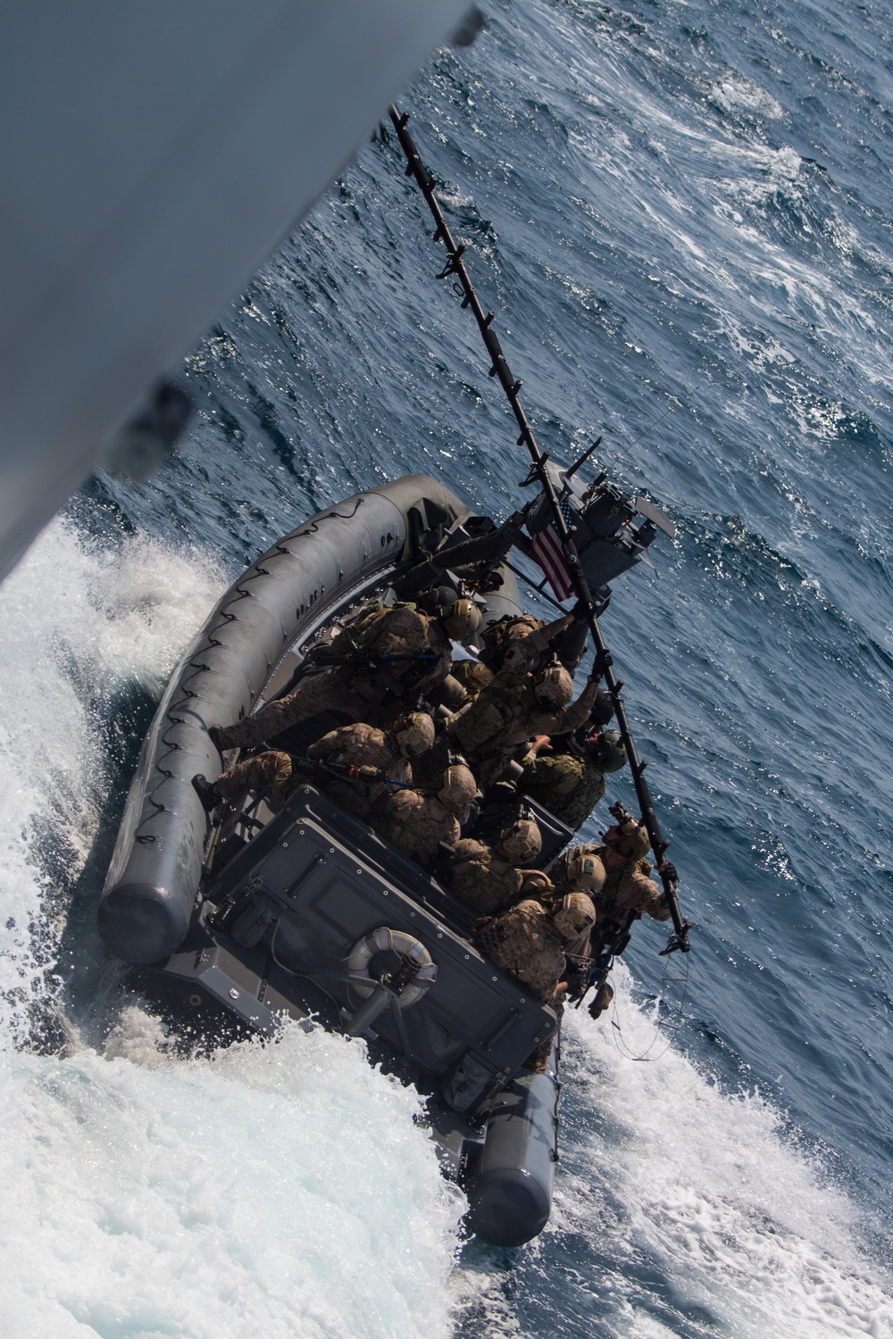 Force Recon Marines practice taking over ships at sea