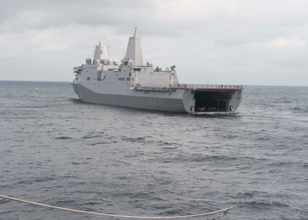 Oak Hill is underway for a Composite Unit Training Exercise (COMPTUEX) in preparation for the ship's upcoming deployment