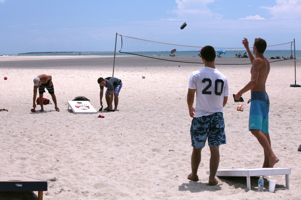 Family mix, mash for fun day beach bash