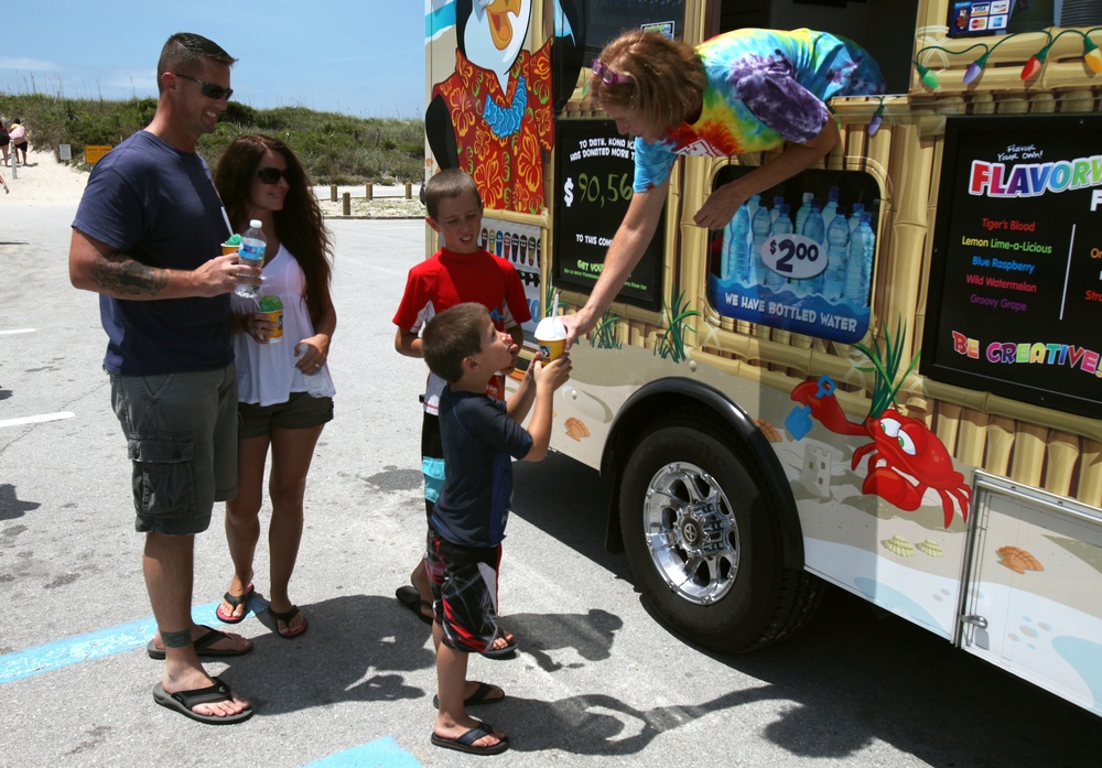 Family mix, mash for fun day beach bash