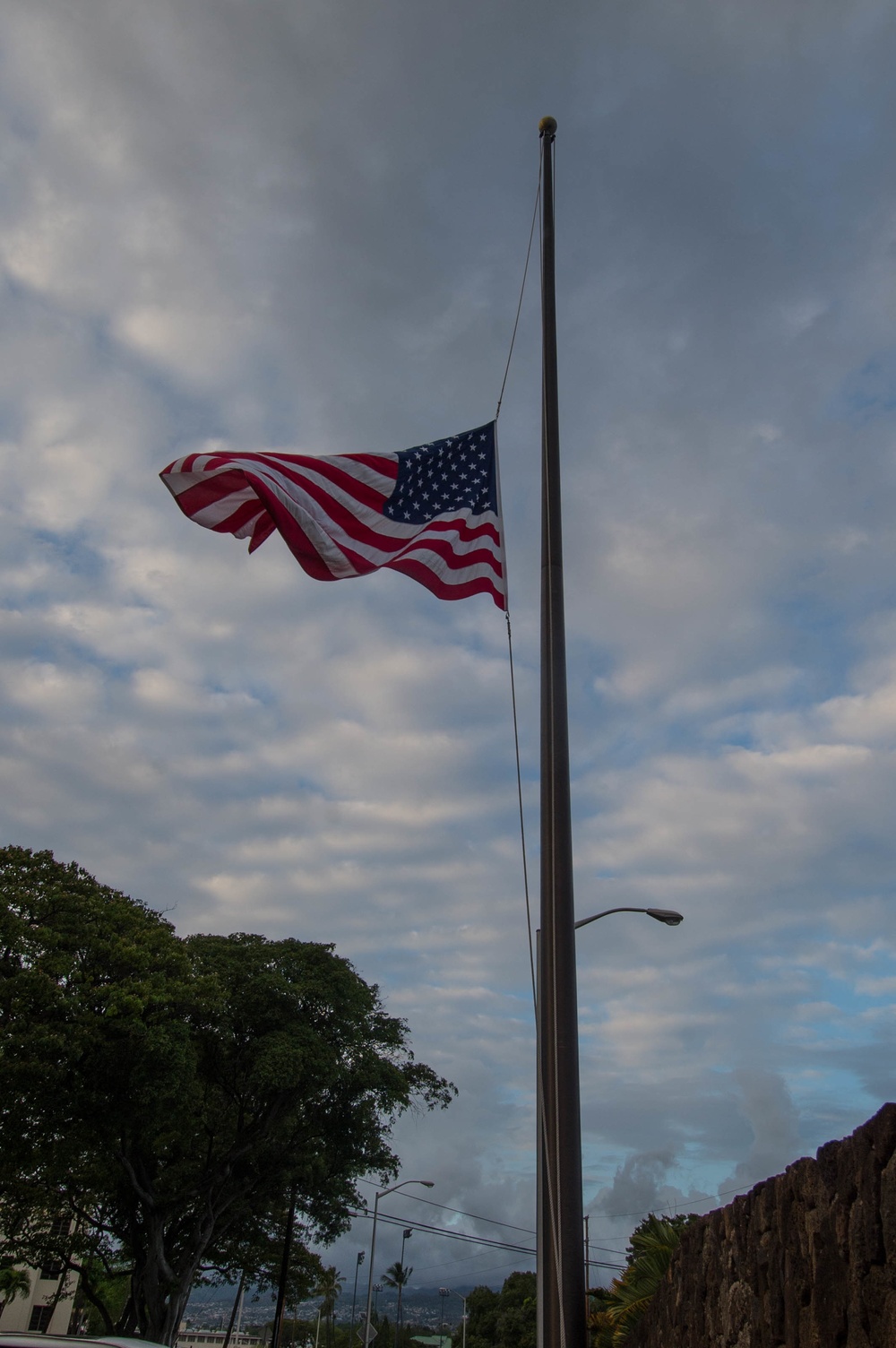 The Ensign is Flown Half-Staff Throughout JBPHH