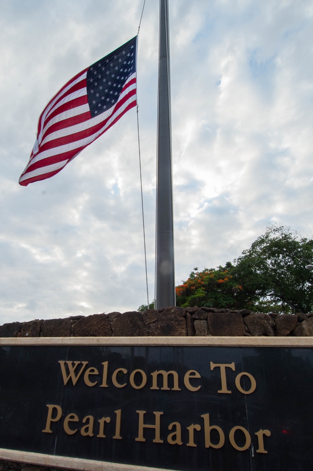 The Ensign is Flown Half-Staff Throughout JBPHH