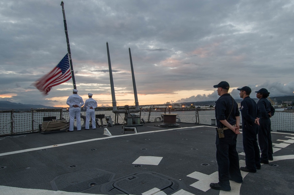 The Ensign is Flown Half-Mast Throughout JBPHH