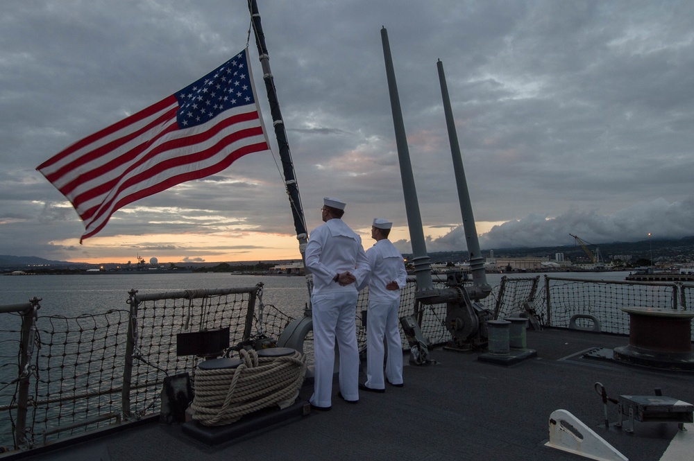 The Ensign is Flown Half-Mast Throughout JBPHH