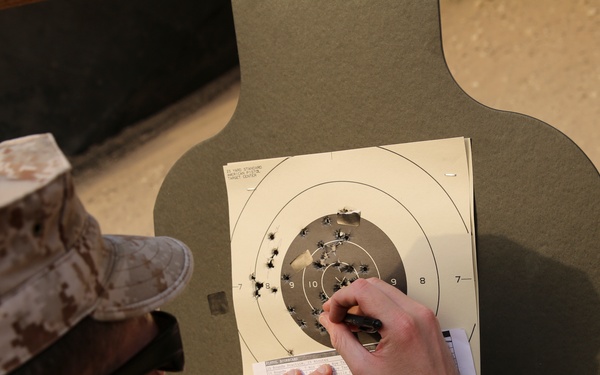 U.S. Marines stay sharp with competitive pistol range