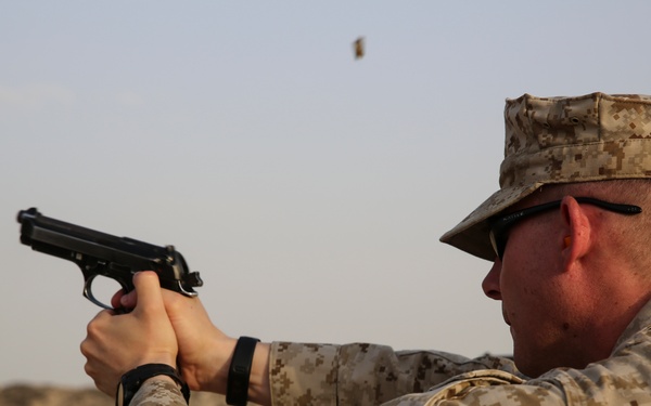 U.S. Marines stay sharp with competitive pistol range