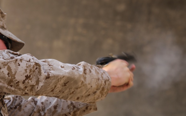 U.S. Marines stay sharp with competitive pistol range