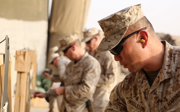 U.S. Marines stay sharp with competitive pistol range