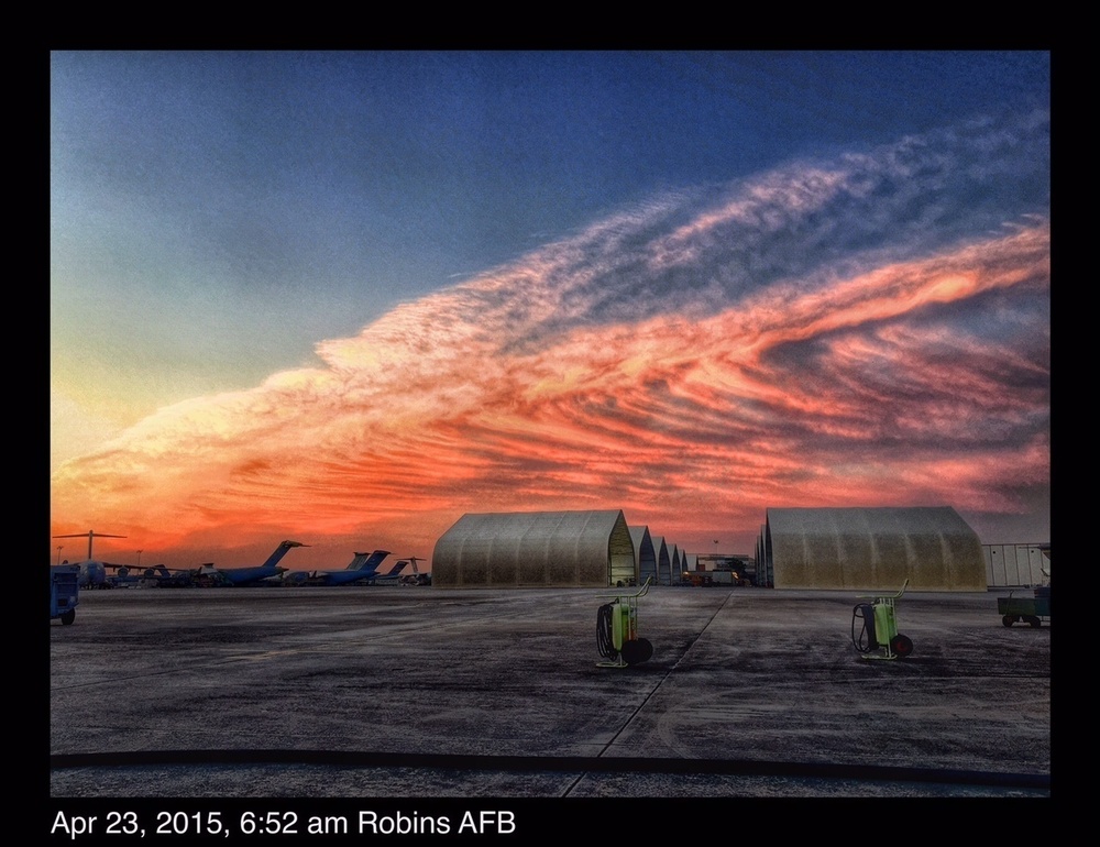 Sunrise on the Robins AFB flignt line
