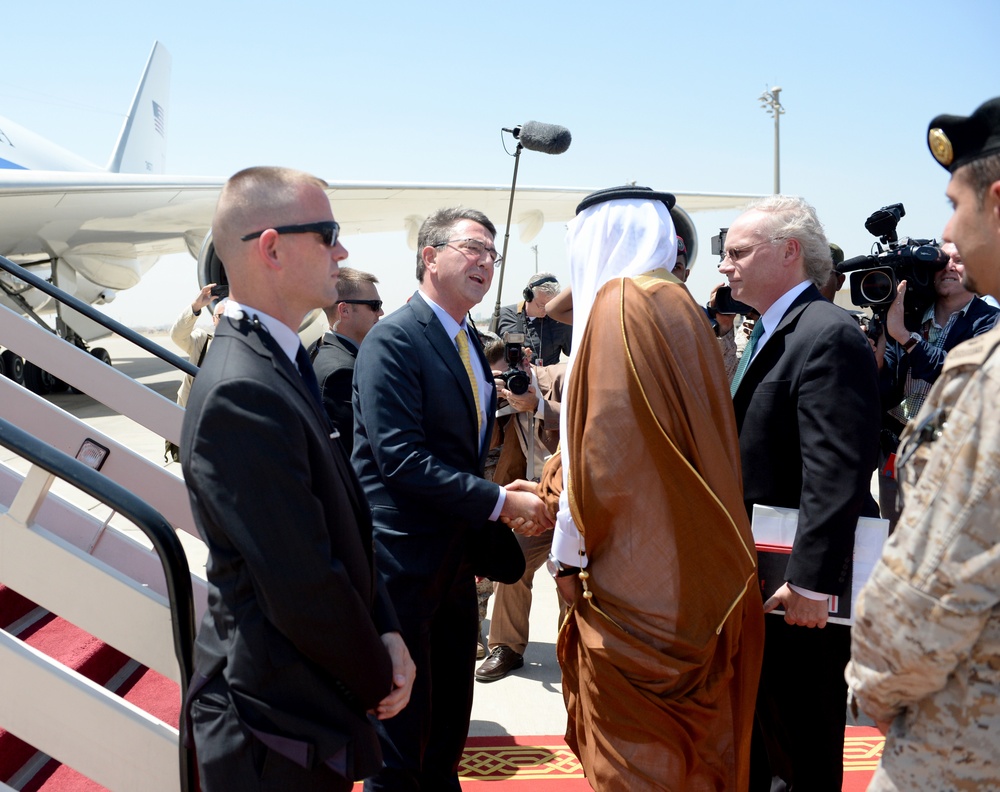 Secretary of defense arrives in Jeddah, Saudi Arabia.