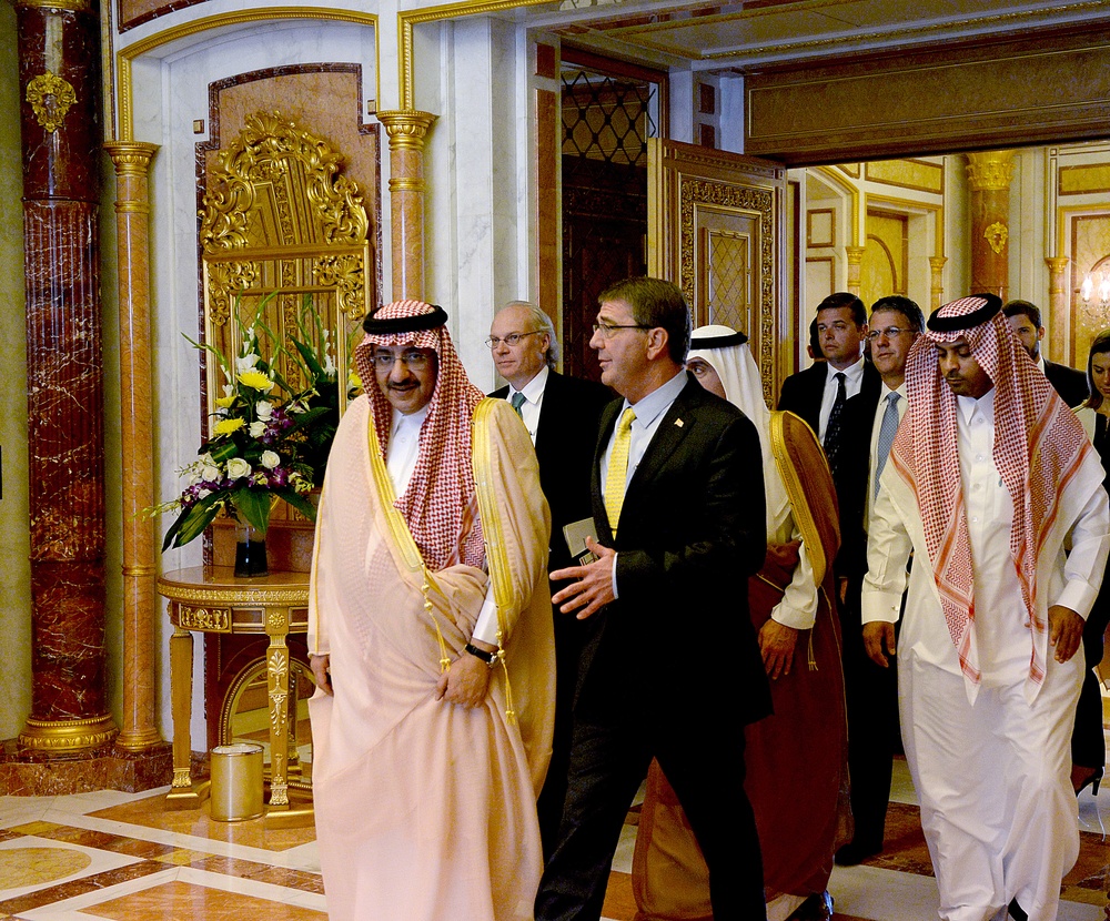Secretary of defense meets with king of Saudi Arabia