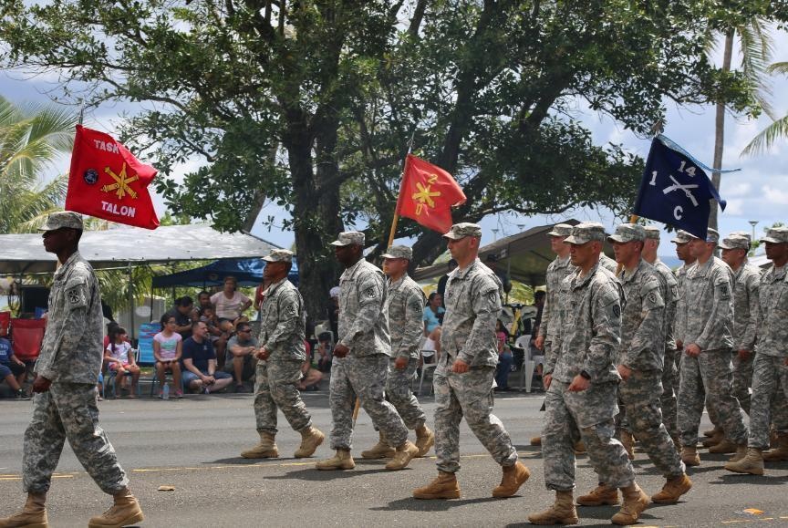 Task Force Talon Soldiers honor veterans during Guam Liberation Day Parade