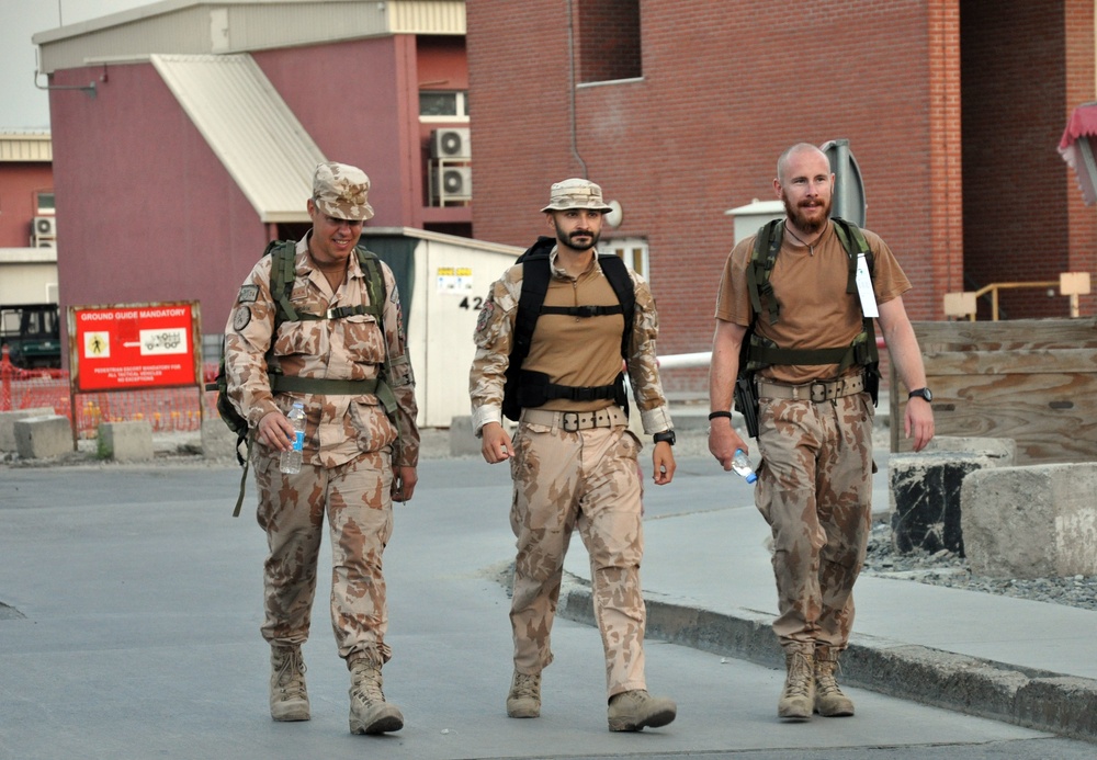 Coalition forces participate in DANCON March in Kabul