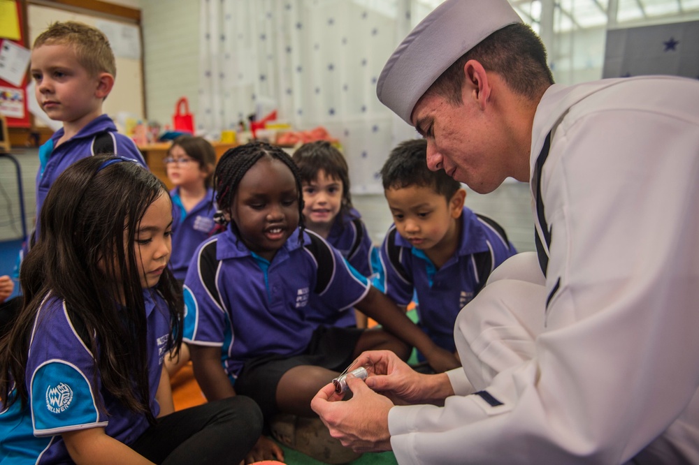 Community relations visit to Australian school