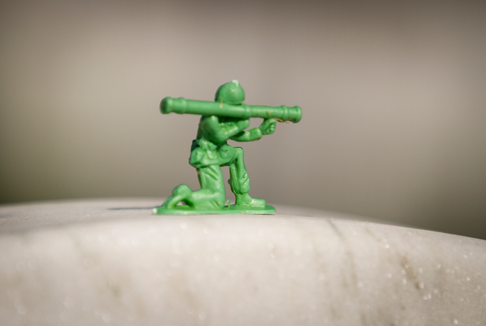 Toy soldier memento in Arlington National Cemetery
