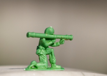 Toy soldier memento in Arlington National Cemetery