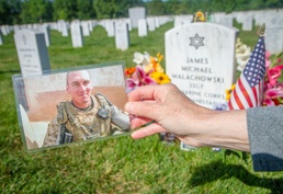 Gold Star mother visits her son in Section 60