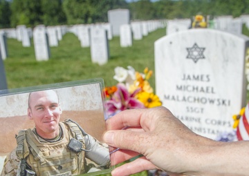 Gold Star mother visits her son in Section 60