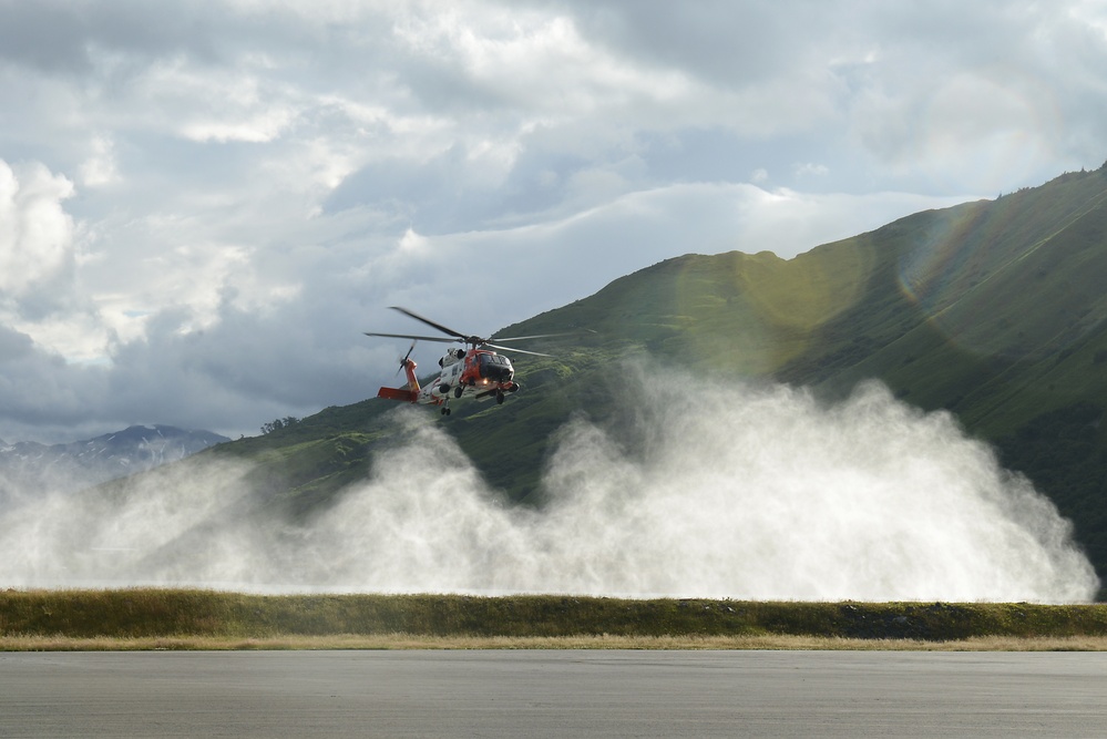 Coast Guard Air Station Kodiak crew medevacs passenger from cruise ship near Kodiak, Alaska