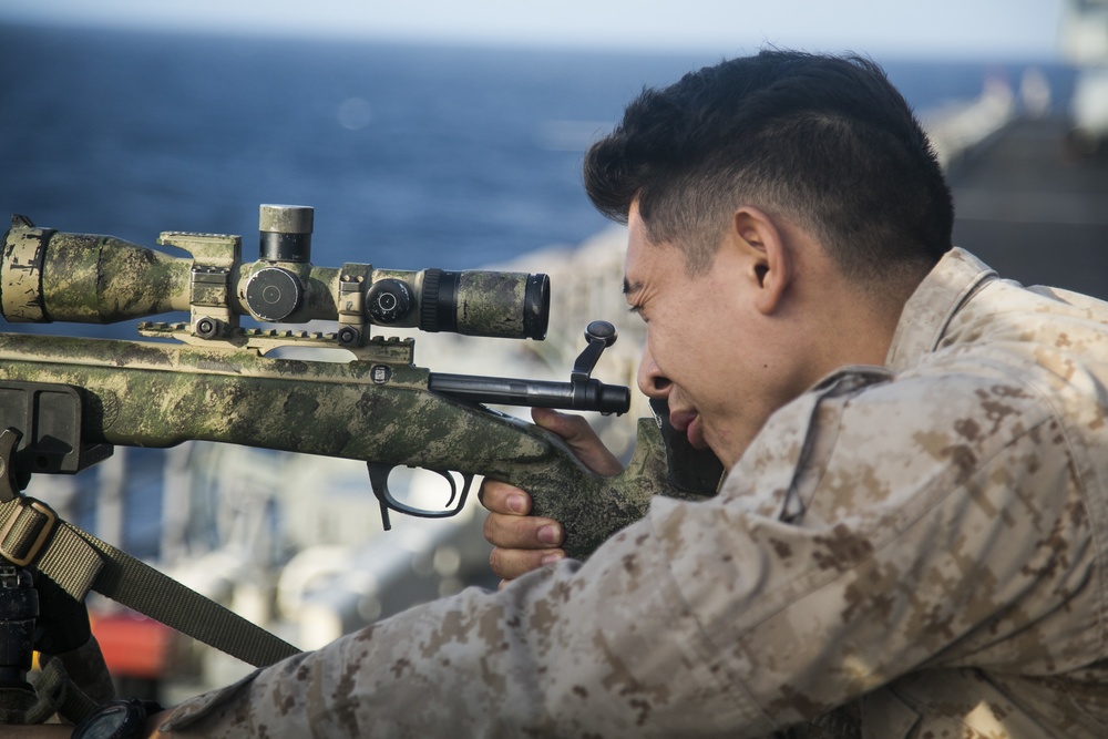 U.S. Marines practice sniper techniques