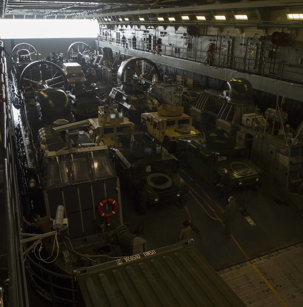 U.S. Navy hover crafts transport more than 2,000 tons from shore-to-ship