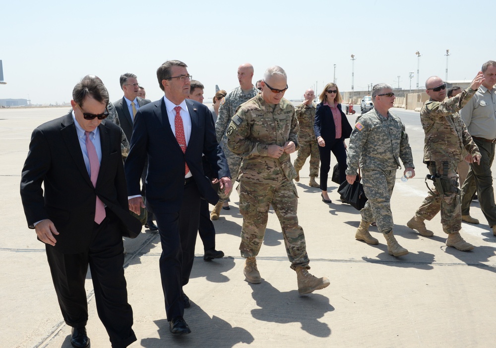 Secretary of defense walks
