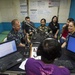 Capt. Chris Engdahl, mission commander for PP15, conducts live interviews in the Philippines