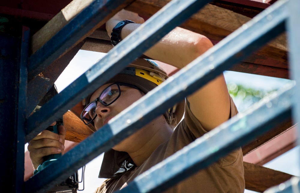Engineers work on various construction projects during Pacific Partnership 2015
