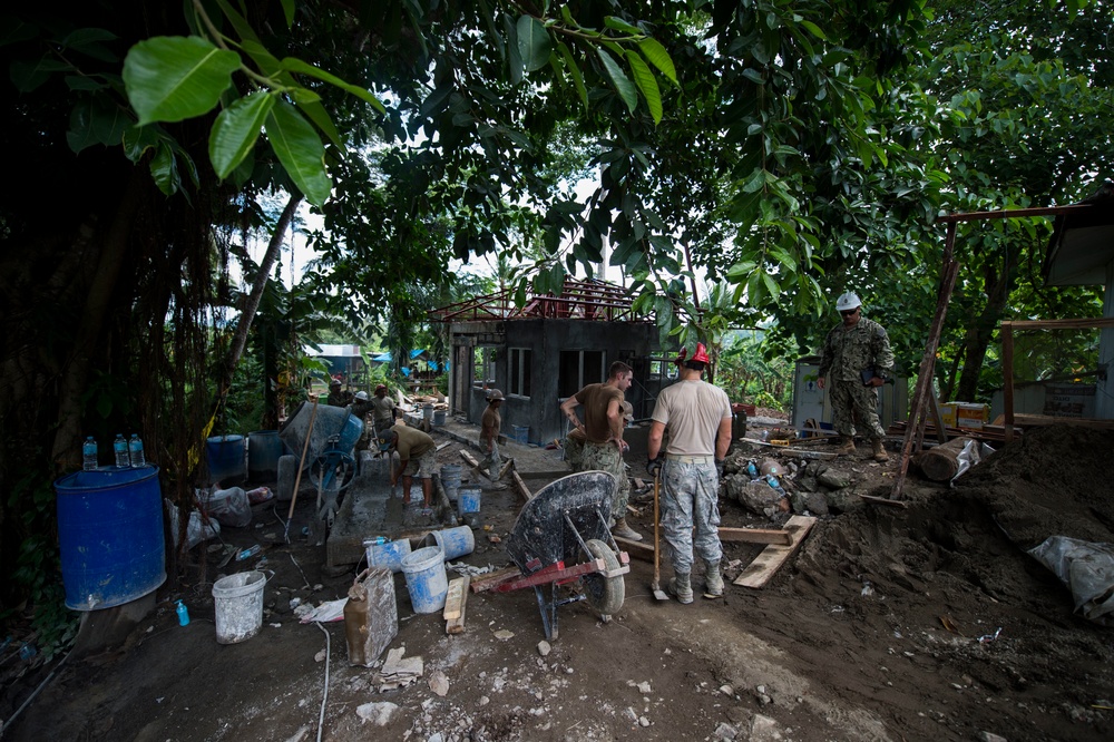 Engineers work on various construction projects during Pacific Partnership 2015