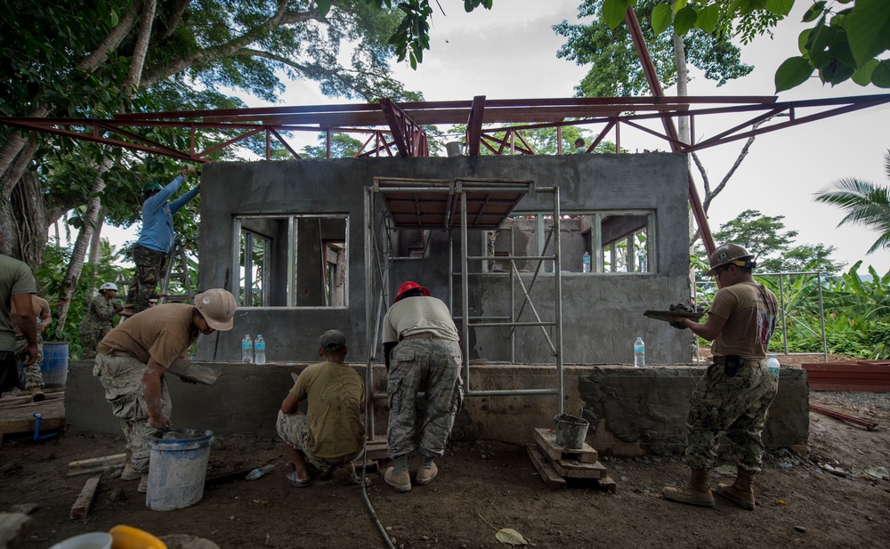 Engineers work on various construction projects during Pacific Partnership 2015