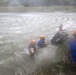Soldiers hoist floating litters