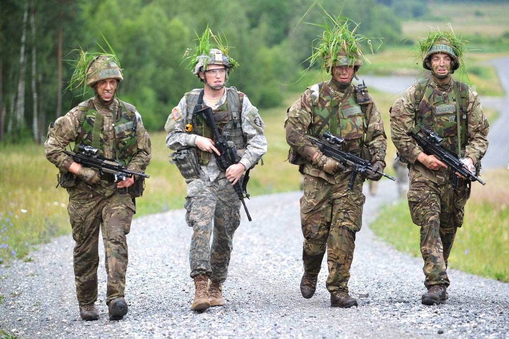 British Army Royal Military Academy Sandhurst  trains on 7th Army Joint Multinational Training Command’s Grafenwoehr Training Area, Germany