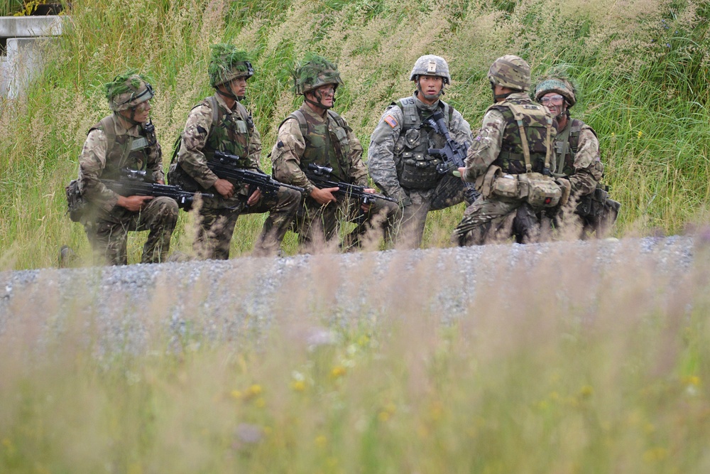 British Army Royal Military Academy Sandhurst  trains on 7th Army Joint Multinational Training Command’s Grafenwoehr Training Area, Germany